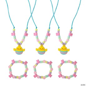 2 1/4" – 24" Easter Whimsy Beaded Necklace & Bracelet Set - 3 Pc.