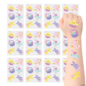 1 1/2" Bulk 72 Pc. Easter Whimsy Pastel Temporary Tattoos