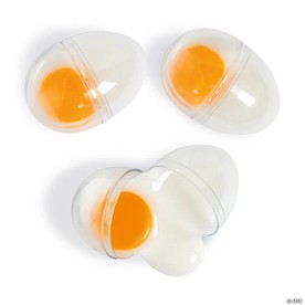 2 1/2" Egg Yolk Slime-Filled Plastic Easter Eggs - 12 Pc.