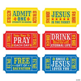 Religious Giant Carnival Ticket Cutouts - 6 Pc.