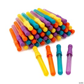 7" Bulk 72 Pc. Mini Solid Color Plastic Outdoor Bubble Wands