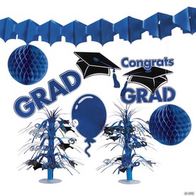 Graduation Party Tabletop & Hanging Decor Decorating Kit - 9 Pc.
