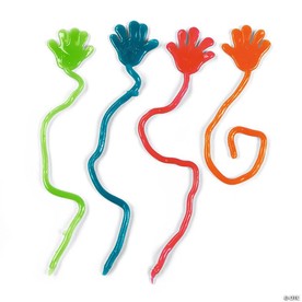 7" Bulk 72 Pc. Colorful Brights Vinyl Sticky Hands