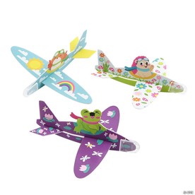 5 1/2" x 6" Spring Friend Characters Airplane Glider Toys - 24 Pc.