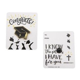 12 Pc. 1 1/4" x 1" Religious Graduate Mortarboard Enamel Pins on Card for 12