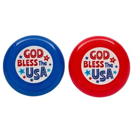 3 1/2" Bulk 72 Pc. Religious Patriotic God Bless the USA Mini Flying Discs