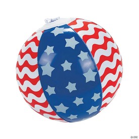 Mini Inflatable 5" Patriotic Stars & Stripes Beach Balls - 12 Pc.