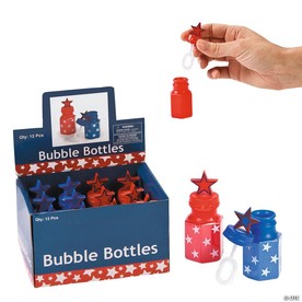 Patriotic Star Bubble Bottles - 12 Pc.