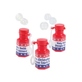 Bulk 48 Pc. Personalized Mini Patriotic Bubble Bottles