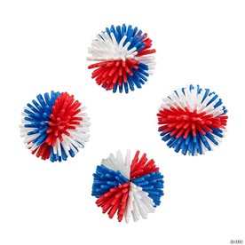 1 1/4" Mini Patriotic Red, White & Blue Vinyl Porcupine Balls – 36 Pc.