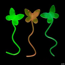 2" x 8" Glow-in-the-Dark Sticky Butterflies on String - 24 Pc.