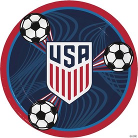 USMNT World Cup 2026 U.S. Men’s Soccer Multicolored Dinner Paper Plates, 9 inch, 32 ct.