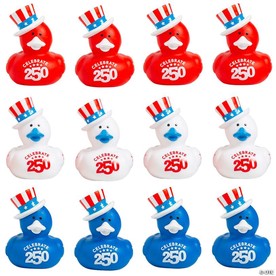 2 1/2" Patriotic America 250th Anniversary Rubber Ducks - 12 Pc.