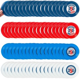 3 1/2" Bulk 72 Pc. Mini Patriotic America 250th Anniversary Plastic Flying Discs