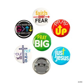 Bulk 48 Pc. Religious Contemporary Sayings Mini Buttons