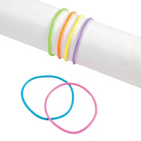 7" Bulk 144 Pc. Classic Neon Solid Color Vinyl Jelly Bracelets