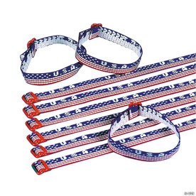 10" Patriotic USA Woven Nylon Friendship Bracelets – 12 Pc.