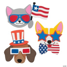 Patriotic Pets Magnet Foam Craft Kit - Makes 12