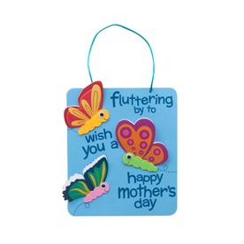 6" x 7" 3D Mother's Day Butterfly Sign Foam Craft Kit - Makes 12