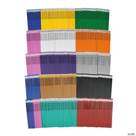 7 1/2" Mega Bulk 288 Pc. Personalized Solid Color Wood Pencil Assortment