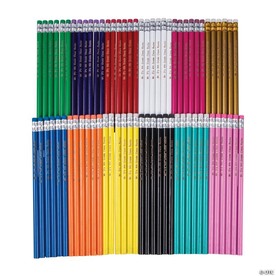 7 1/2" Bulk 72 Pc. Personalized Solid Color Wood Pencil Assortment
