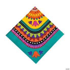 6 1/2" Fiesta Party Disposable Luncheon Napkins - 16 Pc.