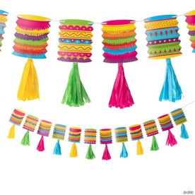 7 ft. Fiesta Party Lantern Tassel Ready-to-Hang Cardstock Garland