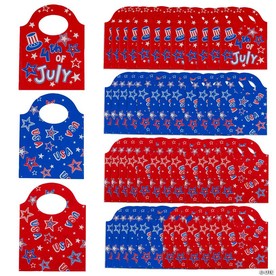 6 1/4" x 8 1/4" Bulk 50 Pc. Patriotic Goody Bags with Handles