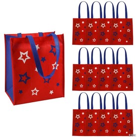 12" x 14" Medium Patriotic Shopper Nonwoven Tote Bags - 12 Pc.
