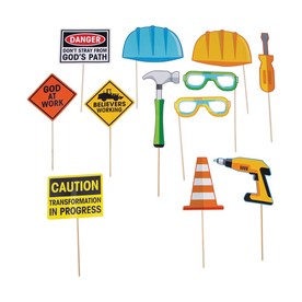 Construction VBS Photo Booth Props - 12 Pc.