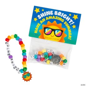 7 3/4" Last Day of School Shine Bright Pony Bead Bracelet Craft Kit - Makes 12