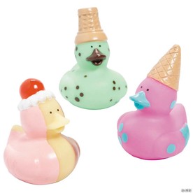 2 1/4" - 2 1/2" Ice Cream Rubber Ducks - 12 Pc.