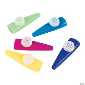 2 1/2" Bulk 72 Pc. Assorted Bright Colors Plastic Kazoos