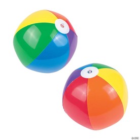 11" Medium Inflatable Rainbow Vinyl Beach Balls - 12 Pc.