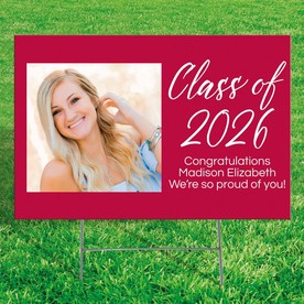24" x 16" Custom Photo Graduation Class of Corrugated Plastic Yard Sign