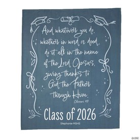 50" x 60" Personalized Religious Class of 2026 Graduate Flannel Throw Blanket