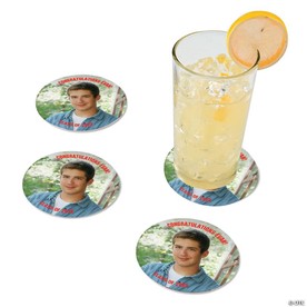 3 1/2" Bulk 50 Pc. Custom Photo Round Paper Coasters