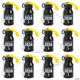 1" x 2 1/4" Mini Graduation Class of 2026 Plastic Bubble Bottles - 12 Pc.