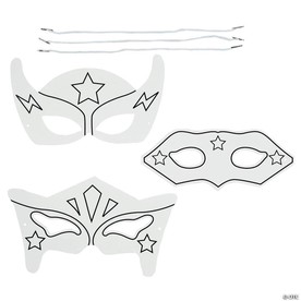 8" - 8 3/4" Color Your Own Paper Superhero Masks - 12 Pc.
