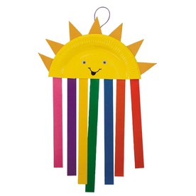 9" x 15" Paper Plate Sun with Rainbow Rays Craft Kit - Makes 12