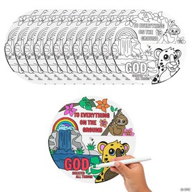 9" Color Your Own Rainforest VBS God Created All Things Wheel Craft Kit - Makes 12