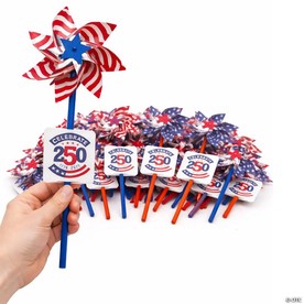 Bulk 72 Pc. Patriotic 250th Anniversary American Spirit Cards with Pinwheels for 36