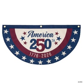 3 ft. x 1 1/2 ft. Patriotic Vintage Americana 250th Anniversary Polyester Canvas Bunting
