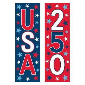 6 ft. Patriotic America 250th Anniversary Vinyl Vertical Banner Set – 2 Pc.