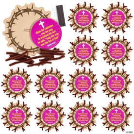 4 1/2" x 4 1/2" Jesus Is the Light VBS Crown of Thorns Magnet Craft Kit - Makes 12