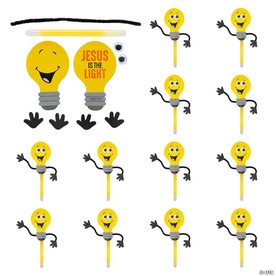 2 1/2" x 6 1/2" Jesus Is the Light VBS Lightbulb Glow Stick Craft Kit - Makes 12