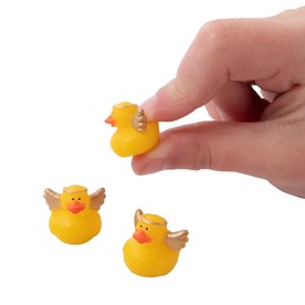 1/2" Religious Micro Angel Rubber Ducks - 24 Pc.