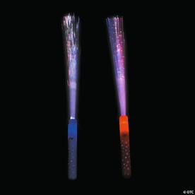 14" Patriotic Fiber Optic Red, White & Blue Light-Up Wands - 12 Pc.