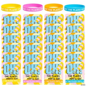 7 1/4" circ. Dr. Seuss™ Oh, The Places You'll Go Rubber Bracelets with Card for 24