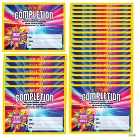 11" x 8 1/2" Jesus Is the Light VBS Certificates of Completion - 25 Pc.